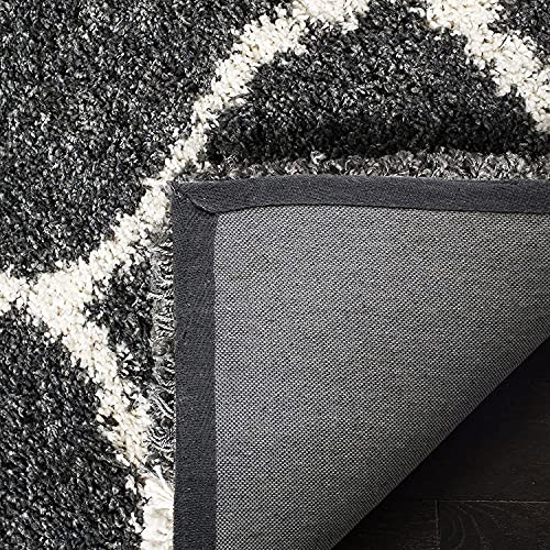 Image of Modern Plush Area Rectangular Rug For Bedroom Living Room Home Decor (8X11 Feet, Dark Grey|Ivory)