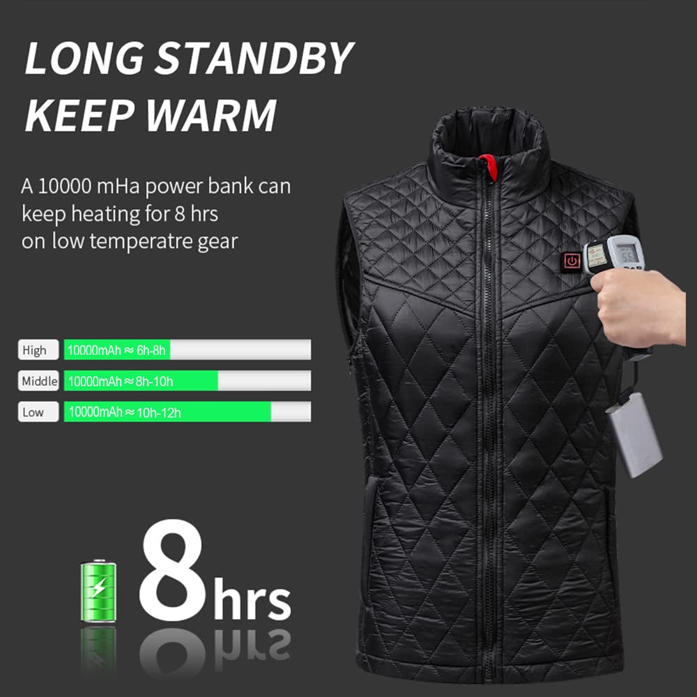 Oneshlee Gilet Chauffant Femme Usb, Gilet Sans Manche Femme Chauffant, Veste Chauffante Chasse, Vêtements Chauffé Électrique Température Réglable Imperméable En Extérieur Moto Randonnée Pêche