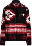 Ralph Lauren Women’s Jacquard Faux Shearling Sherpa Southwestern Jacket Large L, Black