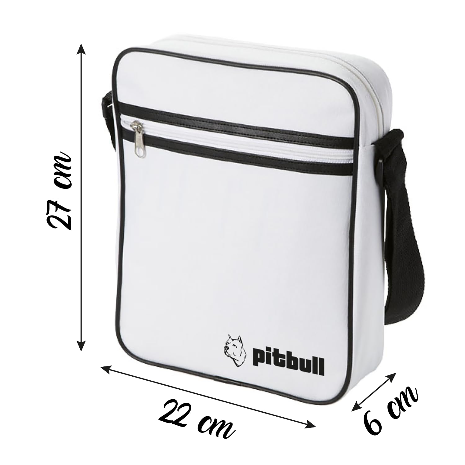 Pitbull Borsa Tracolla a Spalla in Ecopelle 27x22x6 CM Regolabile, Grande Capacità 3.5 L, Borsello Uomo Unisex per Lavoro Ufficio Viaggio, Crossbody Messenger Adatto a Tablet