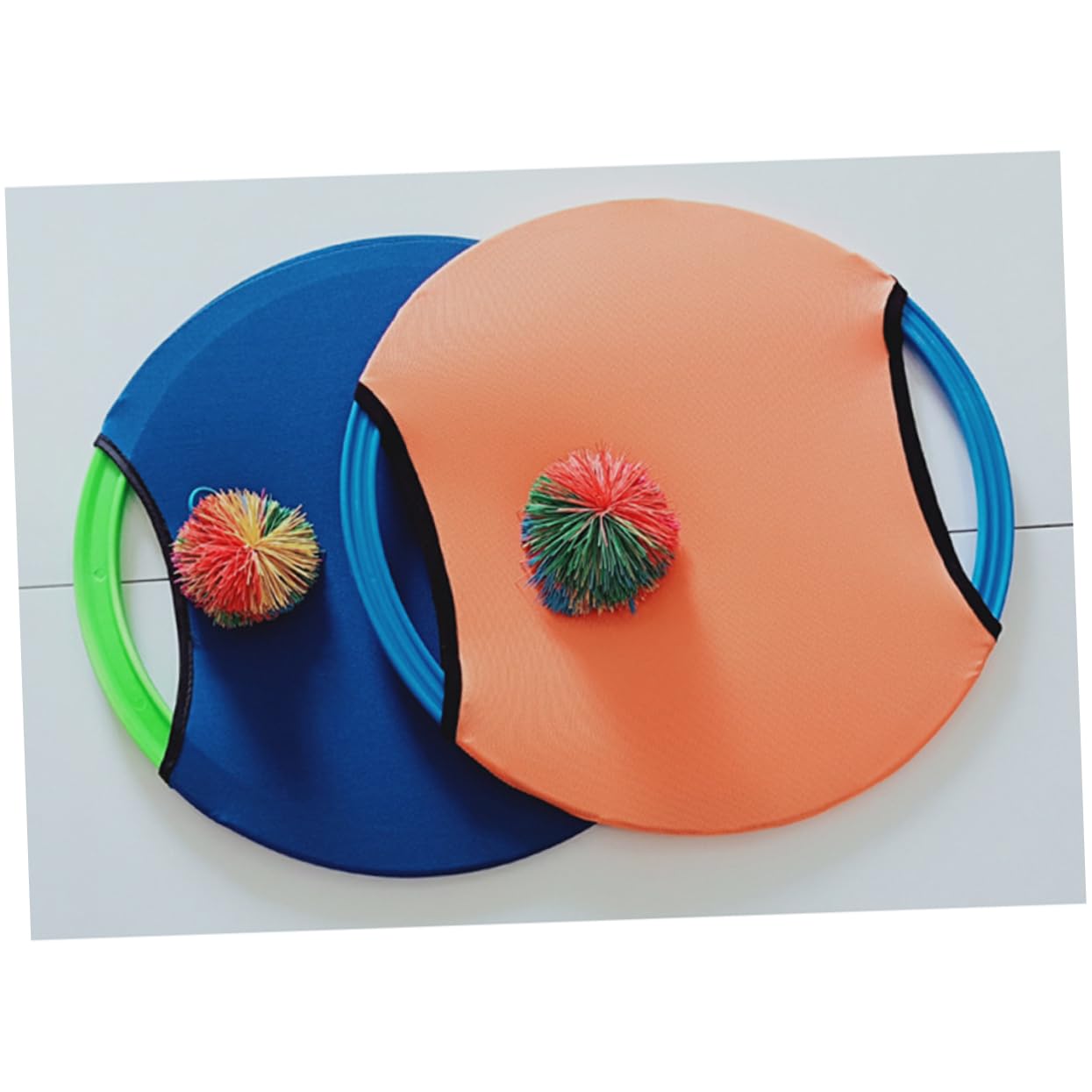 FELTECHELECTR 1Pc Elastic Flying Dish Ball Set Trampoline Toss and Catch Game for Parent Fun Outdoor and Indoor Activity Encourages Hand Eye Coordination Orange