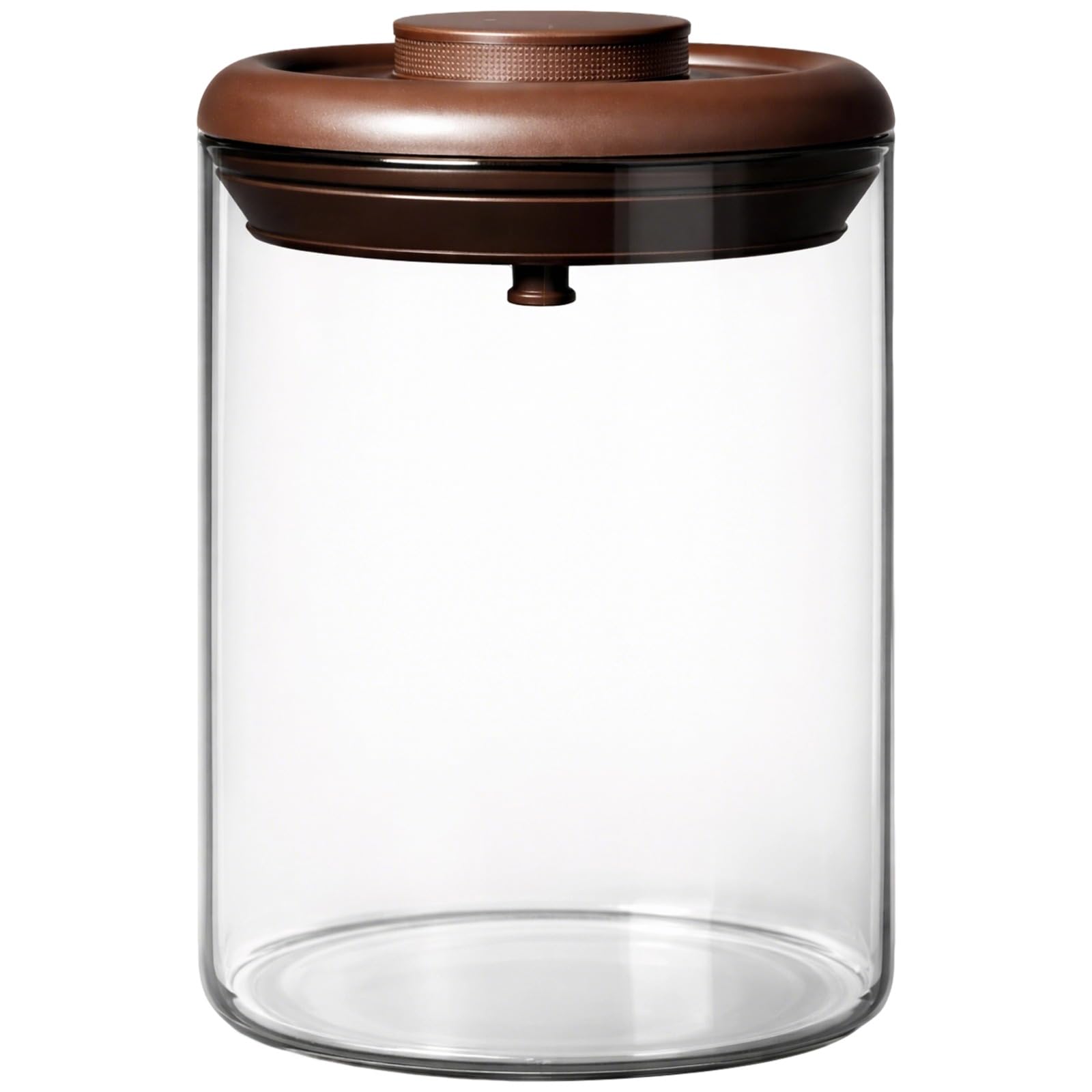 Kaffeebehälter aus Glas 900 ml, luftdicht mit Pop-Top Deckel und CO₂-Ventil, druckversiegeltes Design, transparenter Behälter für Kaffeebohnen, gemahlenen Kaffee, Tee, für Zuhause