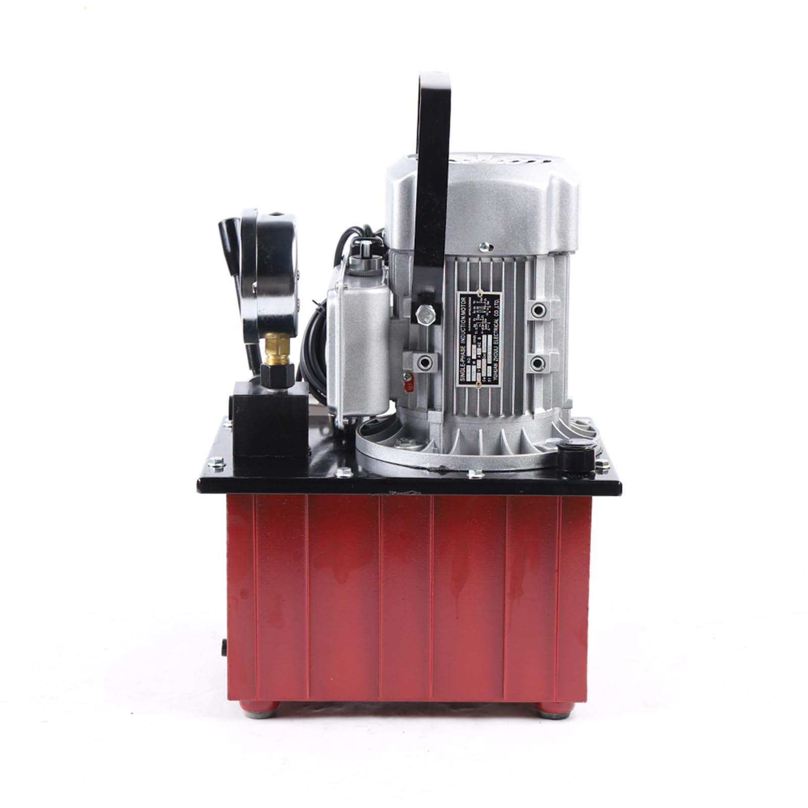 Bomba hidráulica eléctrica de 750 W, 700 bar, bomba hidráulica accionada eléctrica con válvula manual de motor hidráulico, bomba electrohidráulica, 1400 rpm (rojo)