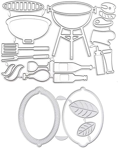 Miniatura 1 de GORGECRAFT 2 piezas 2 estilos vacaciones de verano troqueles de corte en relieve plantillas de corte de metal al aire libre plantillas de hojas de