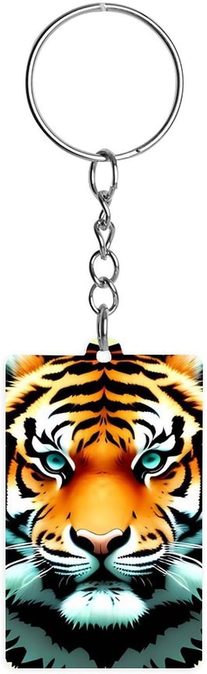Little Fat Tiger Head Clear Acrylic KeyChain