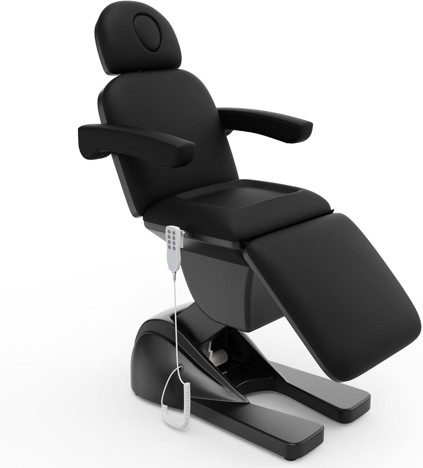 Dolonm 3 Motor Electric Chair, Hand Remote Controlled Adjustable, Hydraulic System for Medical Treatment Exam, Facial, Spa, Eyelash, Tattoo, Podiatry Treatment Beauty Massage - Black