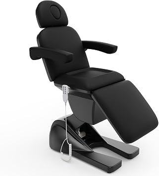 pouseayar 3 Motor Electric Chair/Bed, Aluminum Hydraulic System for Medical Treatment Exam, Facial, Spa, Eyelash, Tattoo, Podiatry Treatment Beauty Massage, Hand Remote Controlled Adjustable - Black