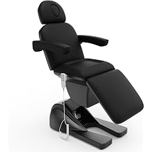 pouseayar 3 Motor Electric Chair/Bed, Aluminum Hydraulic System for Medical Treatment Exam, Facial, Spa, Eyelash, Tattoo, Podiatry Treatment Beauty Massage, Hand Remote Controlled Adjustable - Black