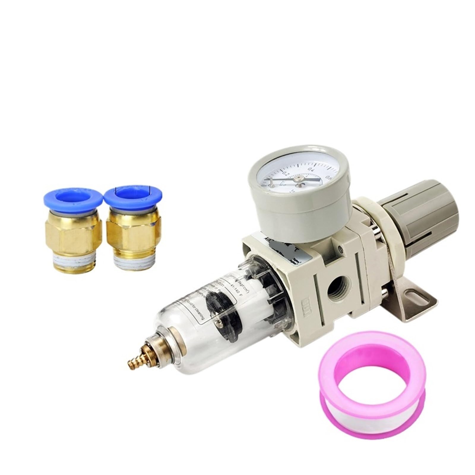 AYNRJKKX Fiber Core AW2000-02 Pneumatic Compressor Air Filter Source Treatment Pressure Regulator(AW2000-02 F PC10-02)