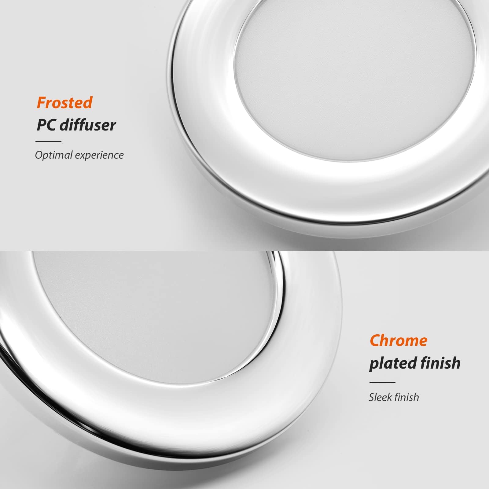 Dream lighting RV Lights Interior RV LED Recessed Puck Lights Kitchen Cabinet Lamp 2.7inch 2W 120LM 6000K White Lighting Pack of 2