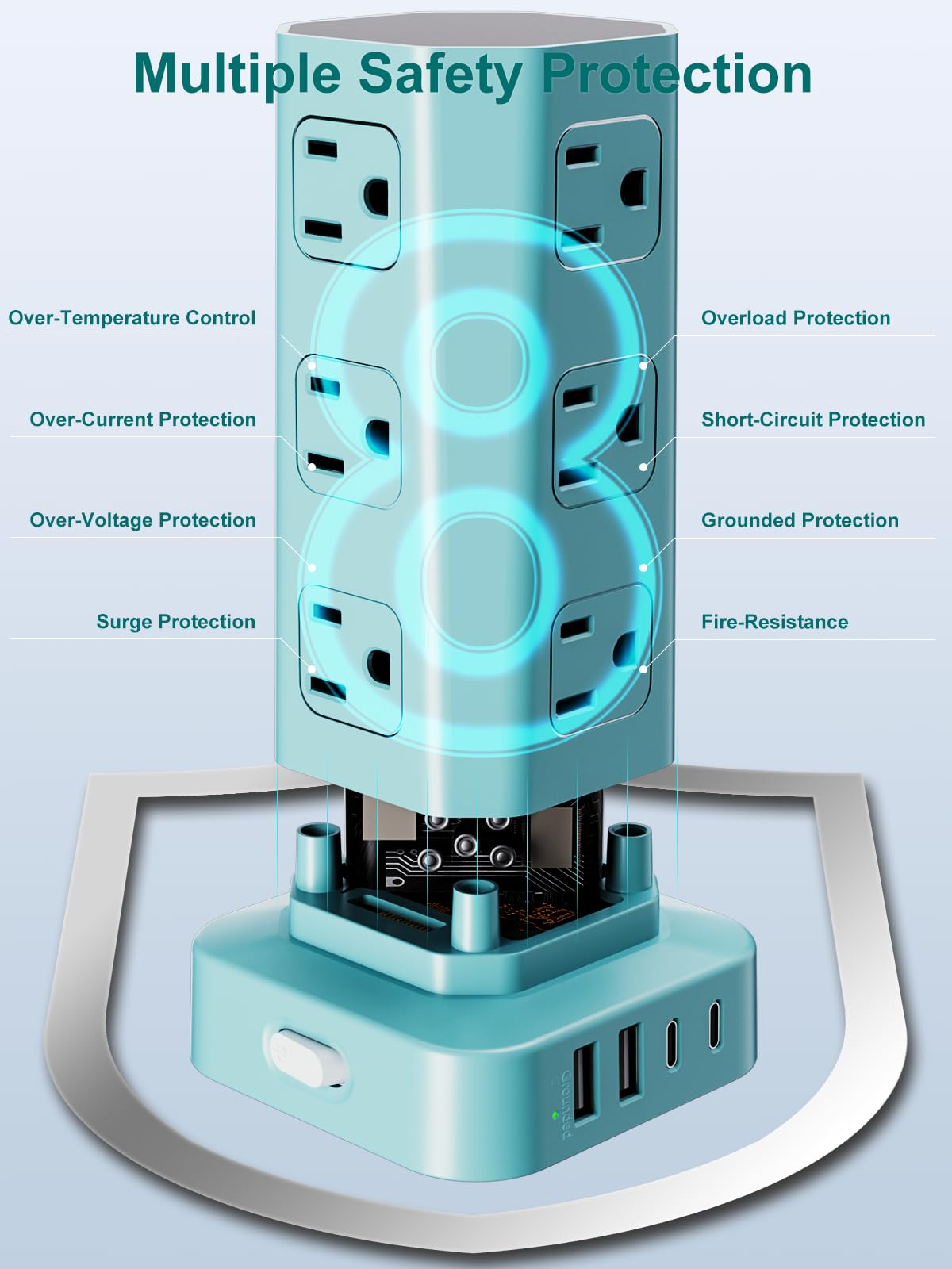 Power Strip Tower Surge Protector - 16 Outlets & USB -6 Power Strip Tower Surge Protector - 16 Outlets & USB -6