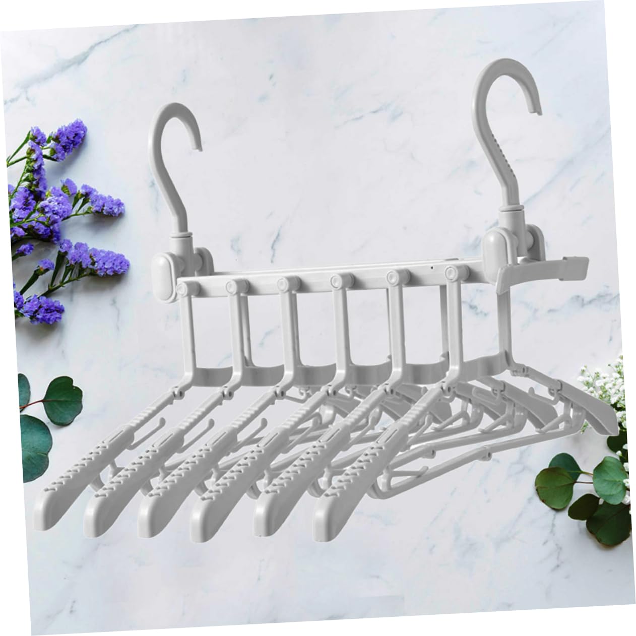 Cabilock 1PC Foldable Clothes Hanger Multi Functional Telescopic Pants Rack for Home Hotel Use Space Saving Wardrobe Organizer Material for Travel Storage Grey