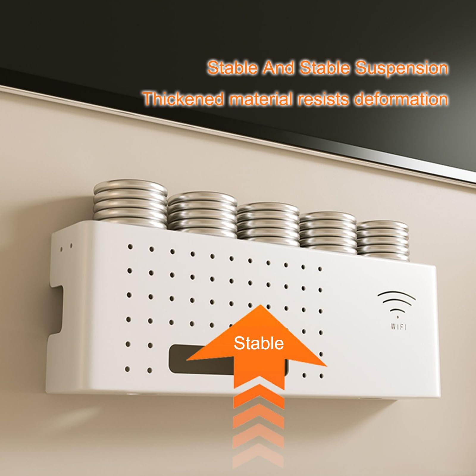 Étagère murale pour routeur WiFi - Boîte de rangement pour routeur et fils - Élégante entrée - Blanc - 60 x 20 cm