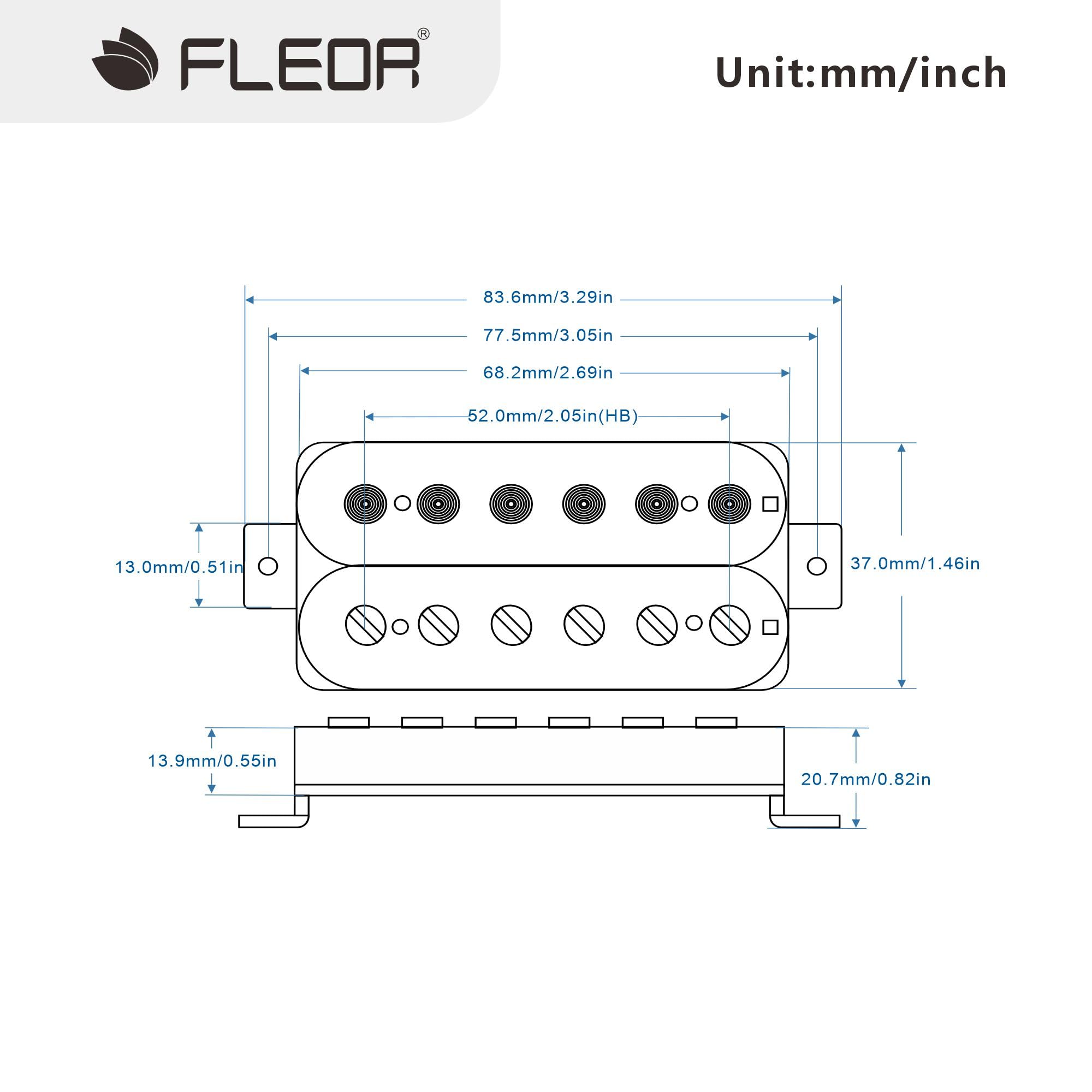 FLEOR Pastillas Humbucker de guitarra blanca Pastilla de puente Alnico 5 14-15k
