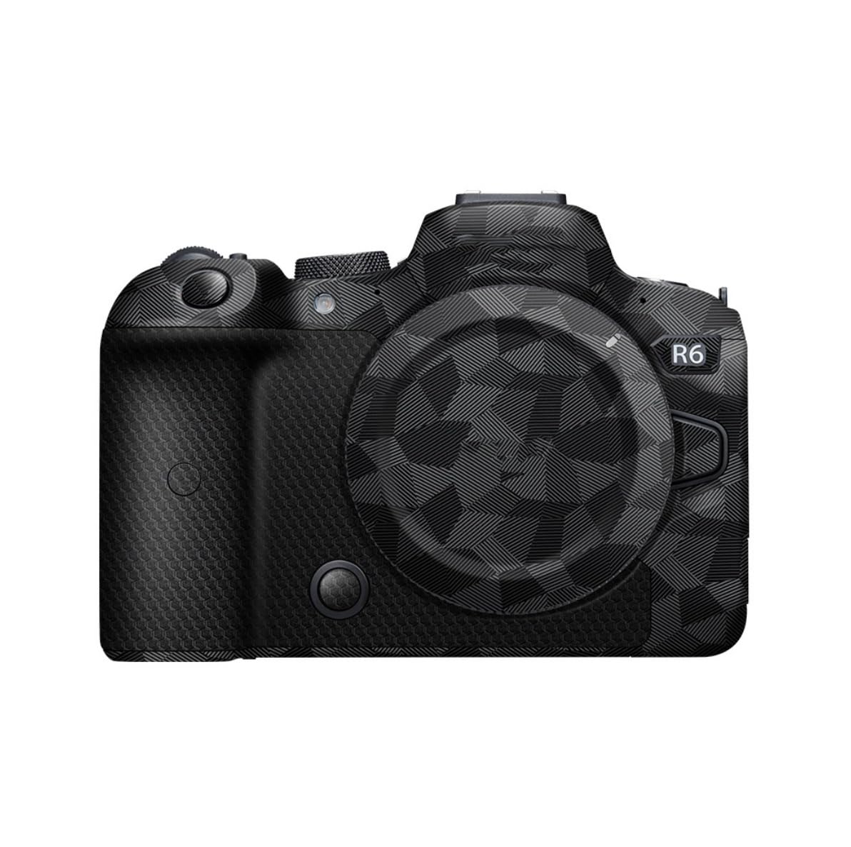 Anti-Scratch Anti-Wear Camera Skin Cover Protector Film for Canon EOS R6 Camera Body Protective Decoration Sticker - Dark Gray Geometric