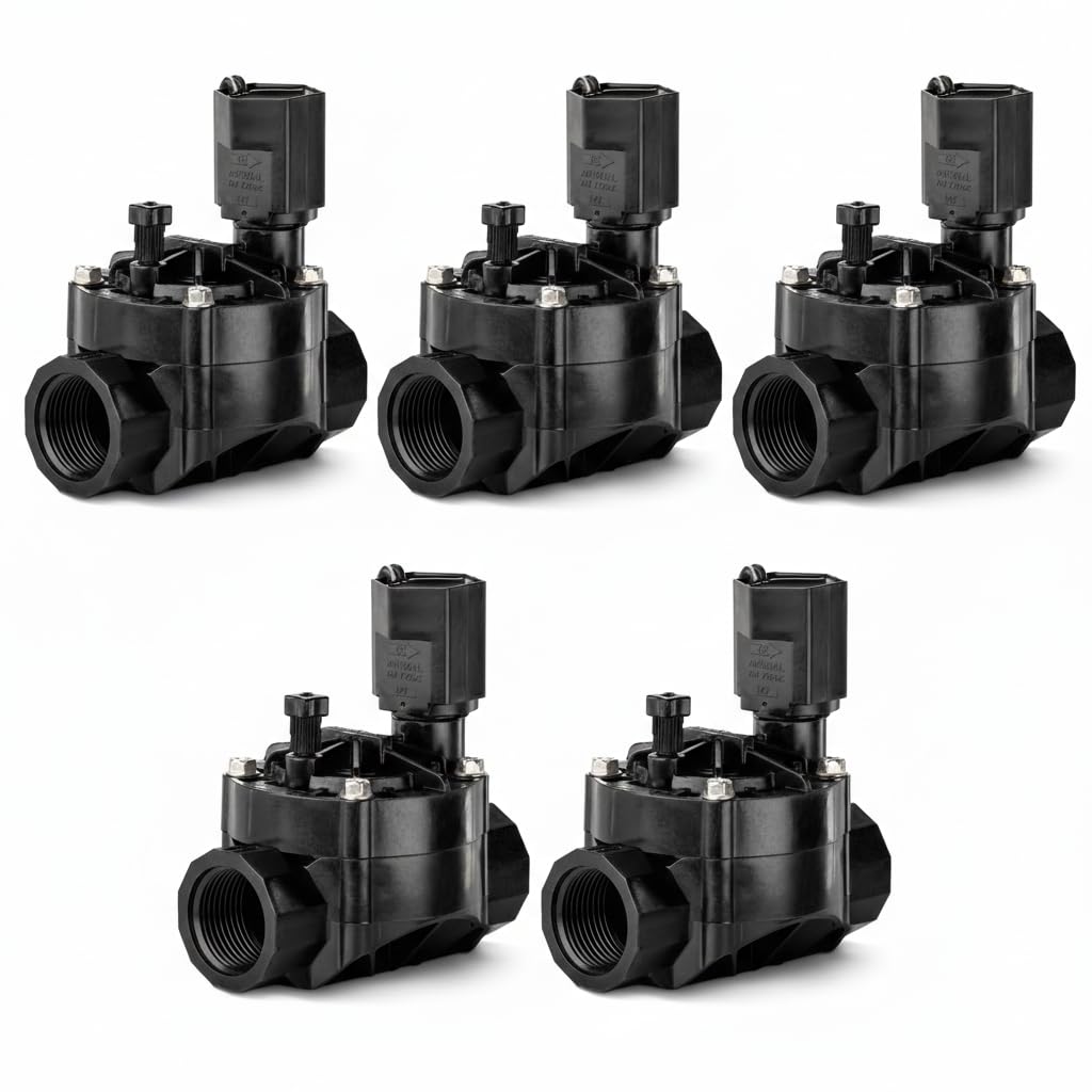 Set di 5 Elettrovalvole 1" 24V 100HV Rain Bird. Funziona con programmatori elettrici di qualsiasi marca presente sul mercato