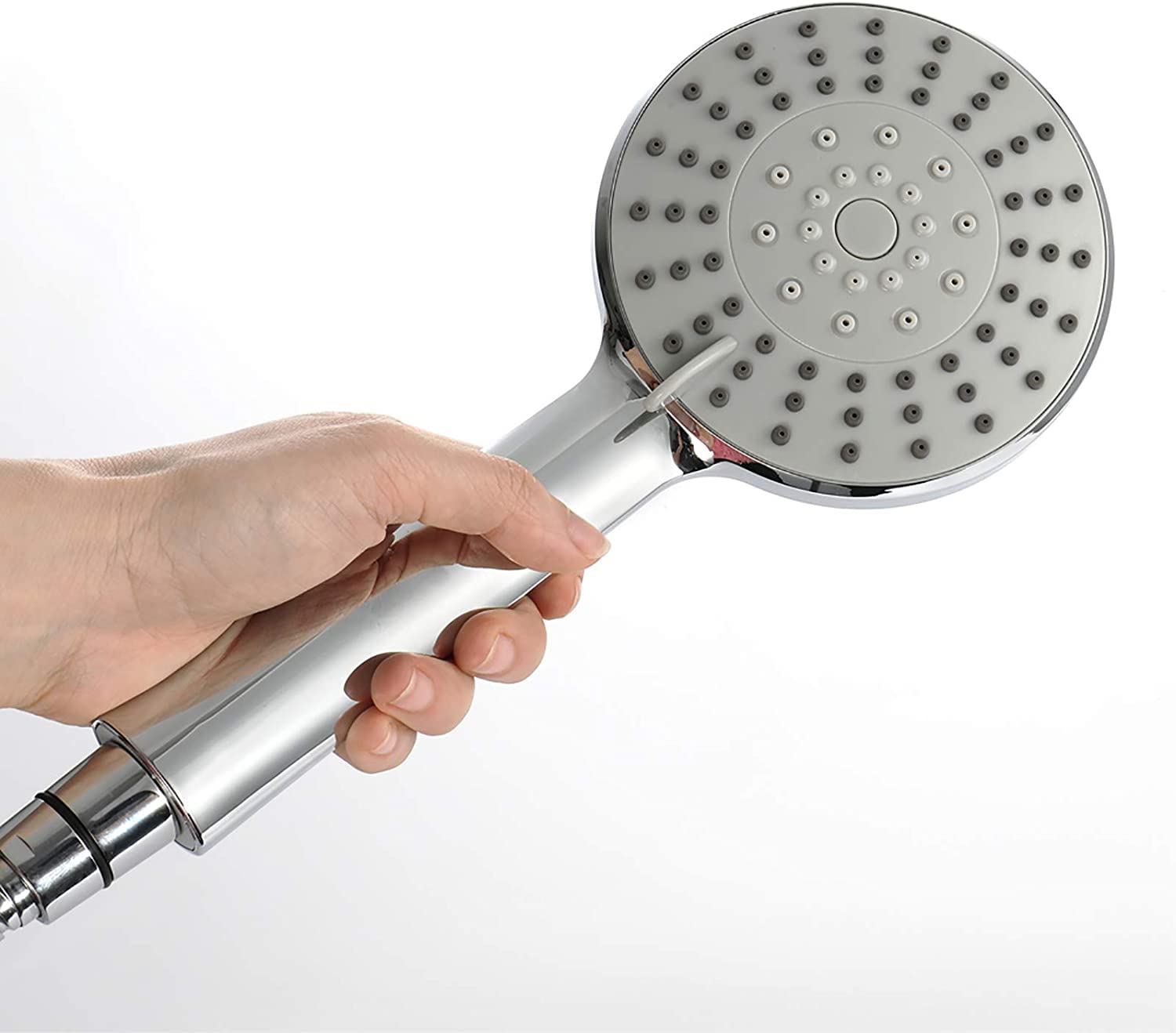 Juego de alcachofa de ducha de mano universal, 5 modos, rociador de ducha de alta presión, construcción de ABS con soporte y manguera de 1,5 m para una experiencia de ducha definitiva
