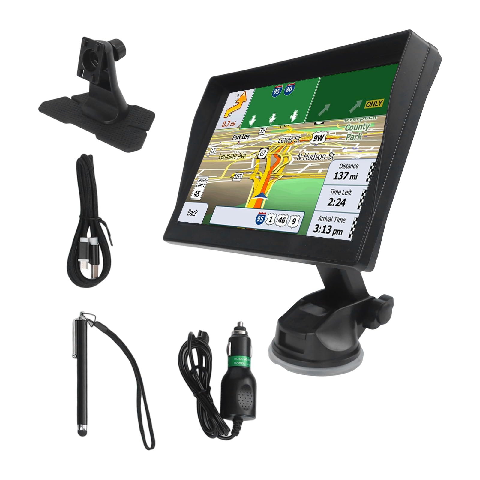 GPS per auto, camion da 9 pollici, GPS per conducenti commerciali, dal 2024 per Europa, Regno Unito e Francia