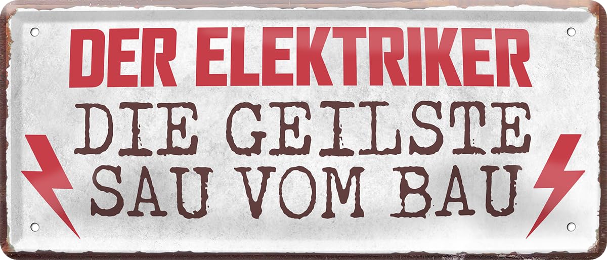 Vintage Blechschild Elektriker-Wissen - Retro Metallschild 20,3x30,5cm Für Bar & Garage