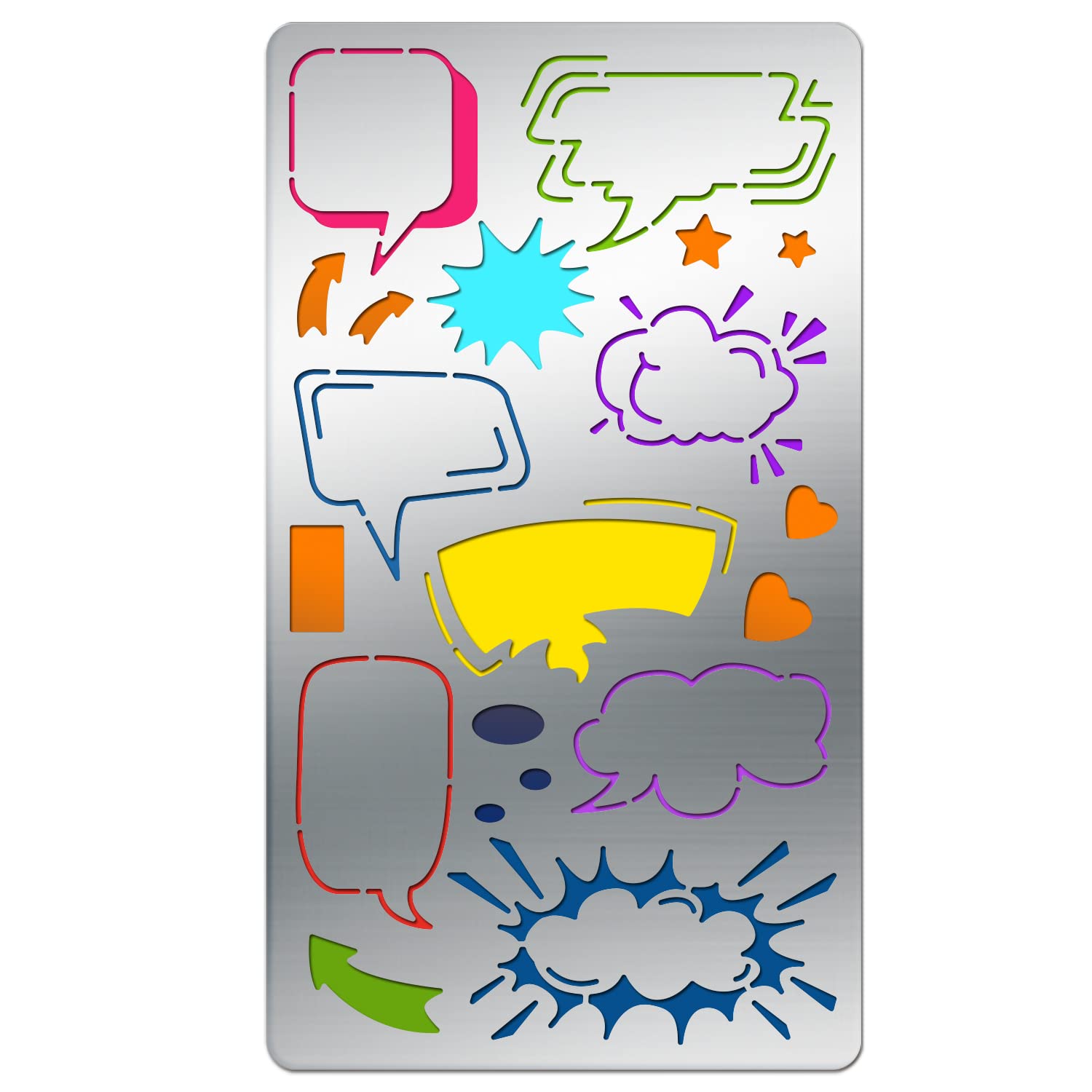 BENECREAT Comic Stencil Template - 4x7 Dialog Box Pattern Stencils for Scrapbooking, Journaling, Art, DIY Projects