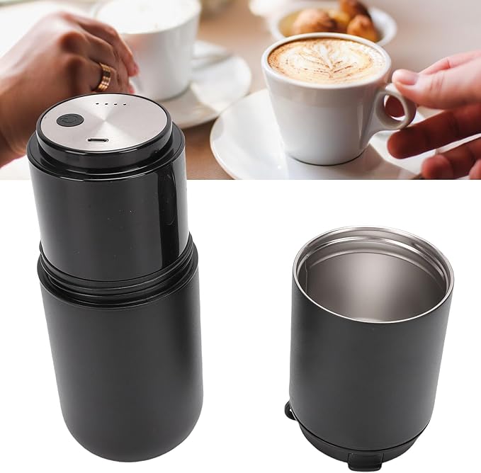 Cafetera Portátil Eléctrica con Molinillo, 15 Niveles de Molienda, 350ml, Recargable miniatura 6