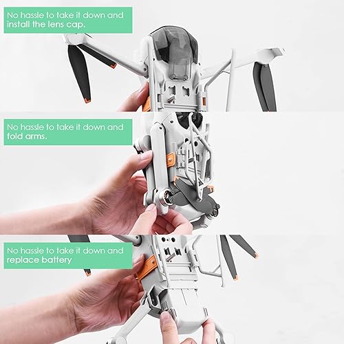 Miniatura 3 de XINANEE 2 en 1 Protectores de hélice y tren de aterrizaje para DJI Mini 3 Mini 3 Pro Drone Accesorios Extensión Patas Cuchillas Protector