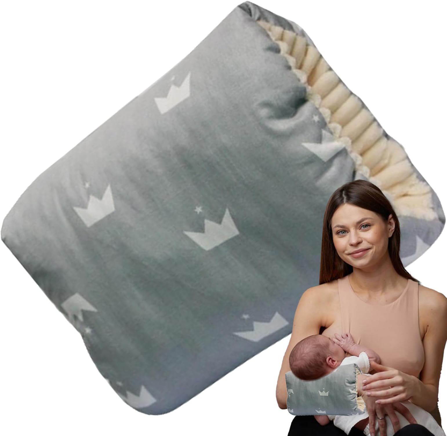 Cradle Nursing Arm Pillow - Anti-Spitting Support Head Cozy Cradle Arm Pillow,Washable Comfortable Pillow with Arm for Breastfeeding and Bottle Feeding, Travel, Mom