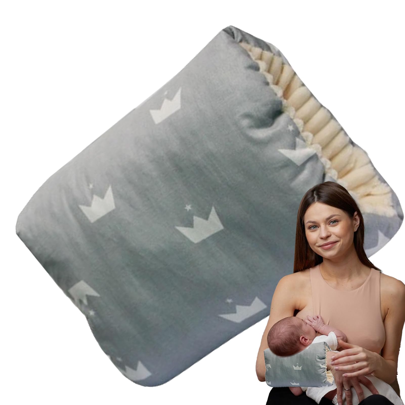 Shurzzesj Cozy Cradle | Anti-Spitting Support Head Pillow for Bottle Feeding,Soft and Washable Pillow with Arm for Travel, Kids and Newborns