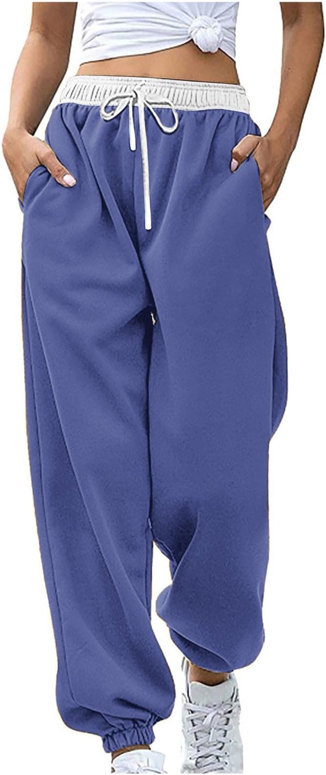 Womens Casual Athletic Cotton Long Sweatpants,Teen Girl Solid Color Cute Hiking Long Pants,Fall Trendy Clothes