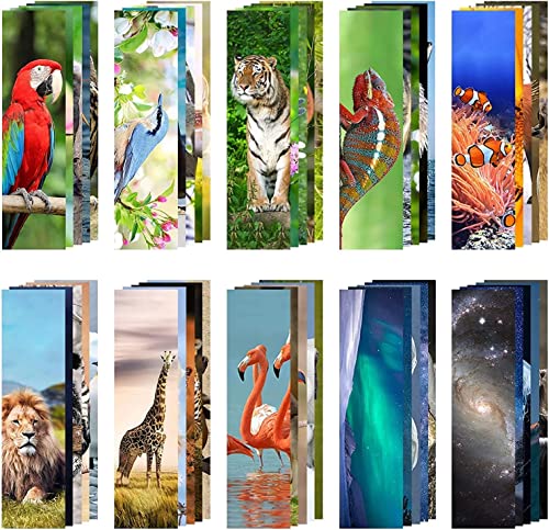 200 Pieces Animal Bulk Bookmarks for Kids - Cool Book Markers for Students - Vivid Cute Colorful Book Mark for Book Lovers to Help Read - Inspirational Paper Bookmarks Bulk for Adults Teenage Kids
