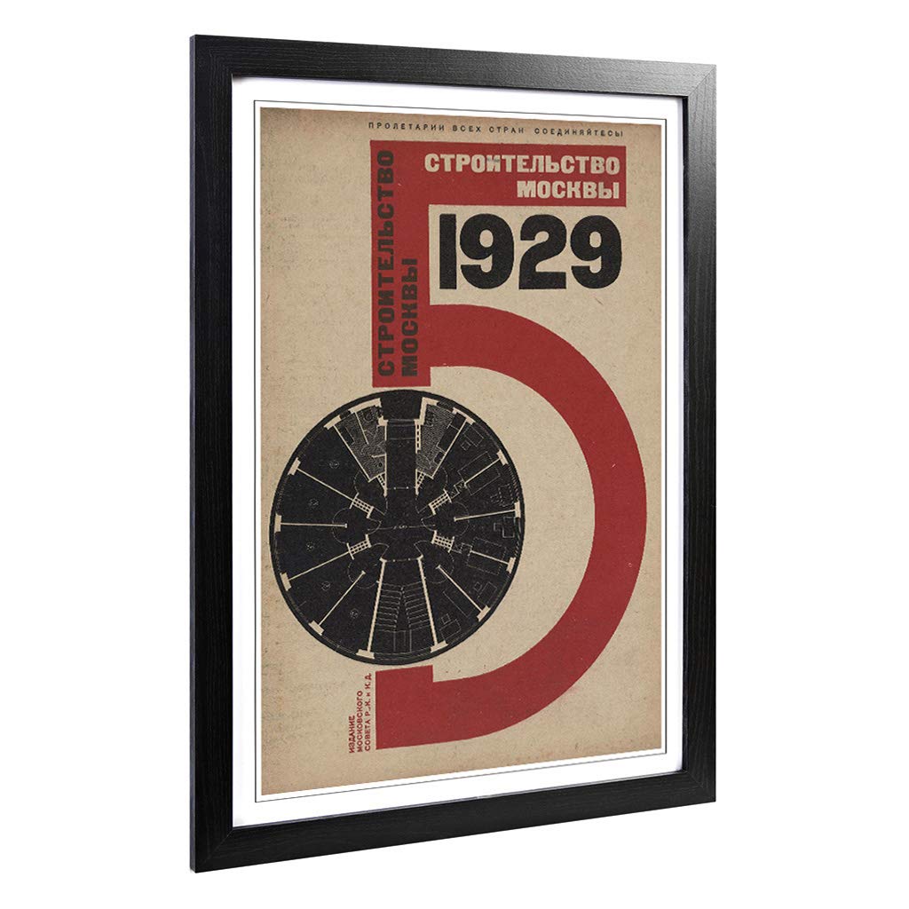Big Box Art Framed Print of El Lissitzky Russian Constructivist Cover Design | Wall Art Picture | Home Decor for Kitchen, Living Room, Bedroom, Hallway, Black, A2 / 24.5x18 Inch / 62x45cm