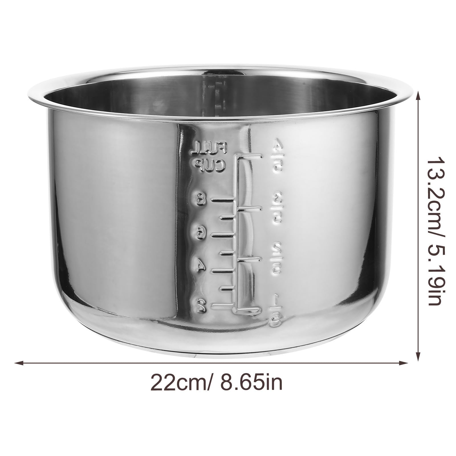 VICASKY Interior de Olla Arrocera de Acero Inoxidable 4l Plata