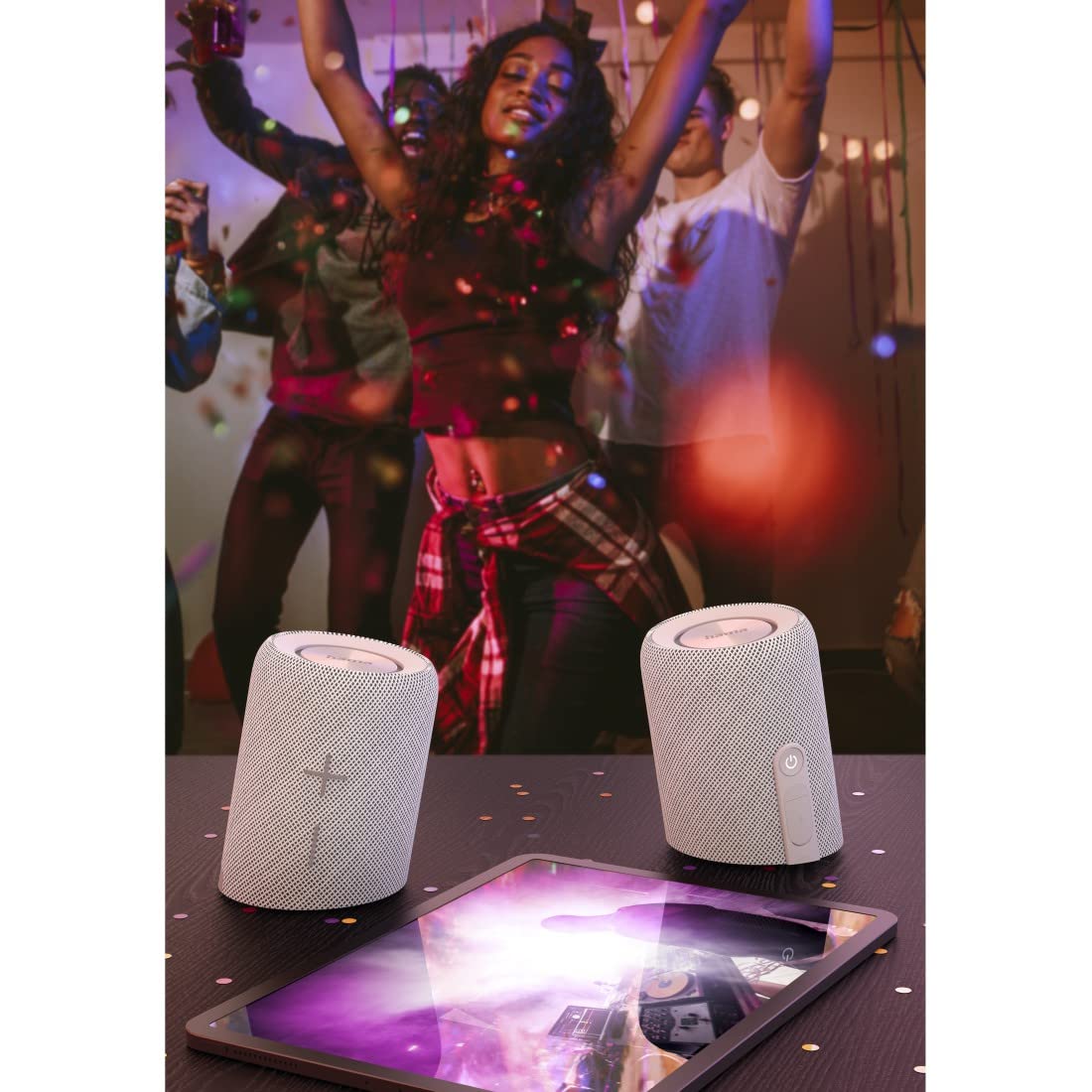 Hama 2in1 Bluetooth-Lautsprecher-Set Twin 3.0 wasserdicht 30W (teilbares Speaker-Set kabellos, 2 tragbare Bluetooth-Boxen, schwimmende Musikbox wasserfest IP67, 10h Akku, True Wireless Stereo) weiß