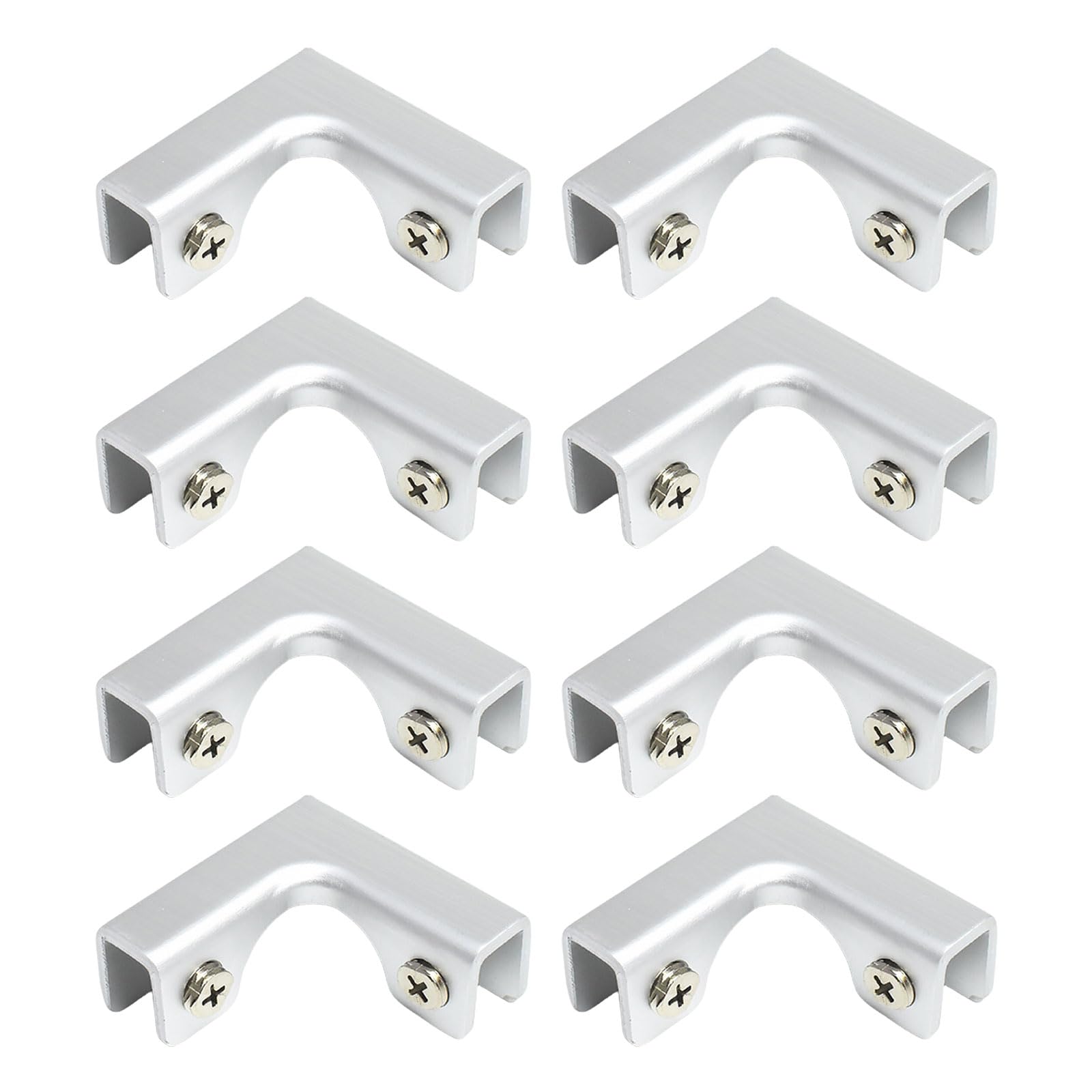 8 Pcs Connecting Clamps Fixing Clips Glass Clips for Living Room & Bathroom Corner Connectors Simple and Stable Fitting