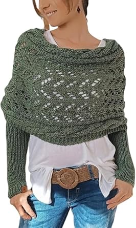 Scarf Sweater Wrap with Sleeves,Scarf with Sleeves for Women,Multifunctional Scarf with Sleeves