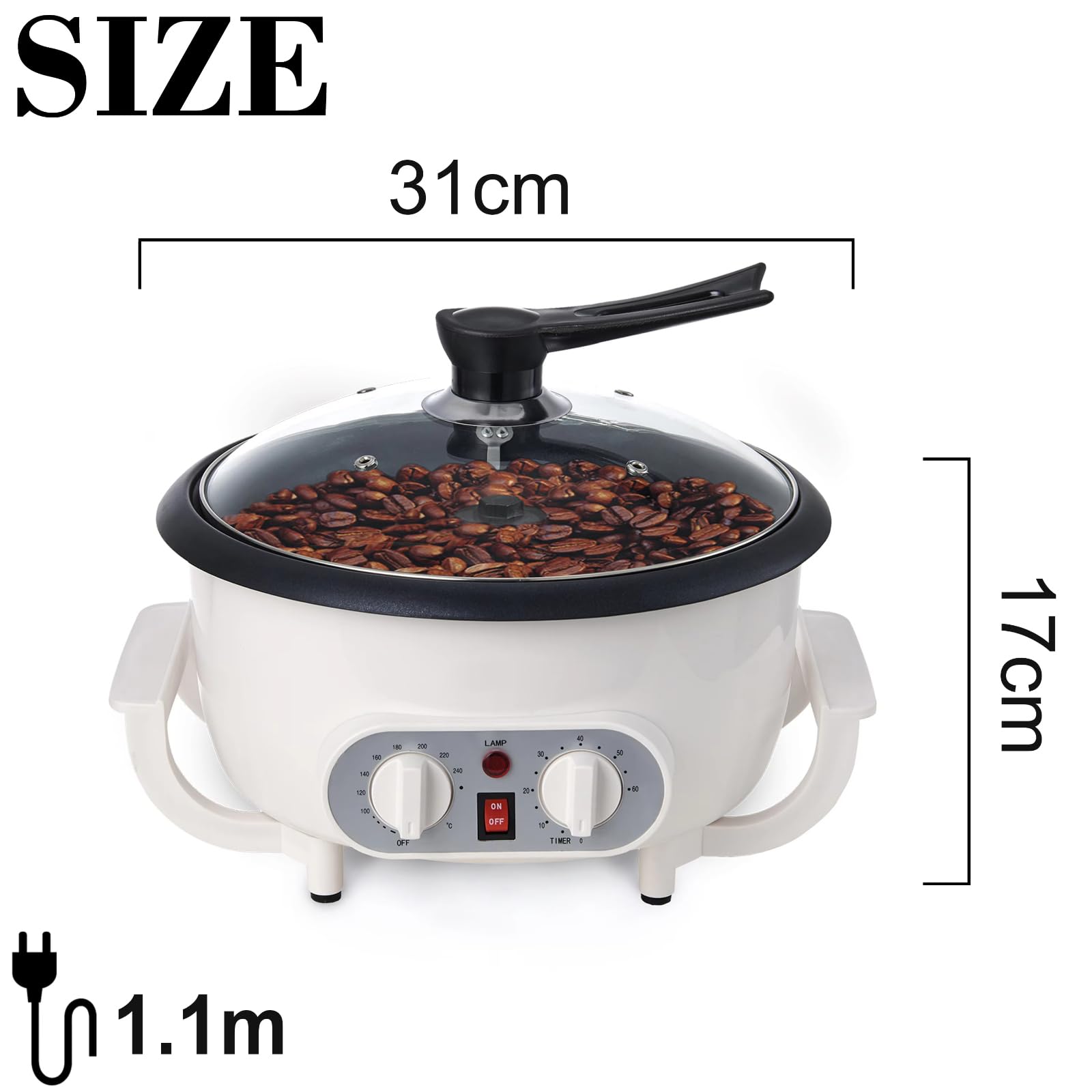 Machine à torréfier Le café pour Un Usage Domestique, torréfacteur électrique Domestique avec minuterie, torréfacteur de Grains d'arachides