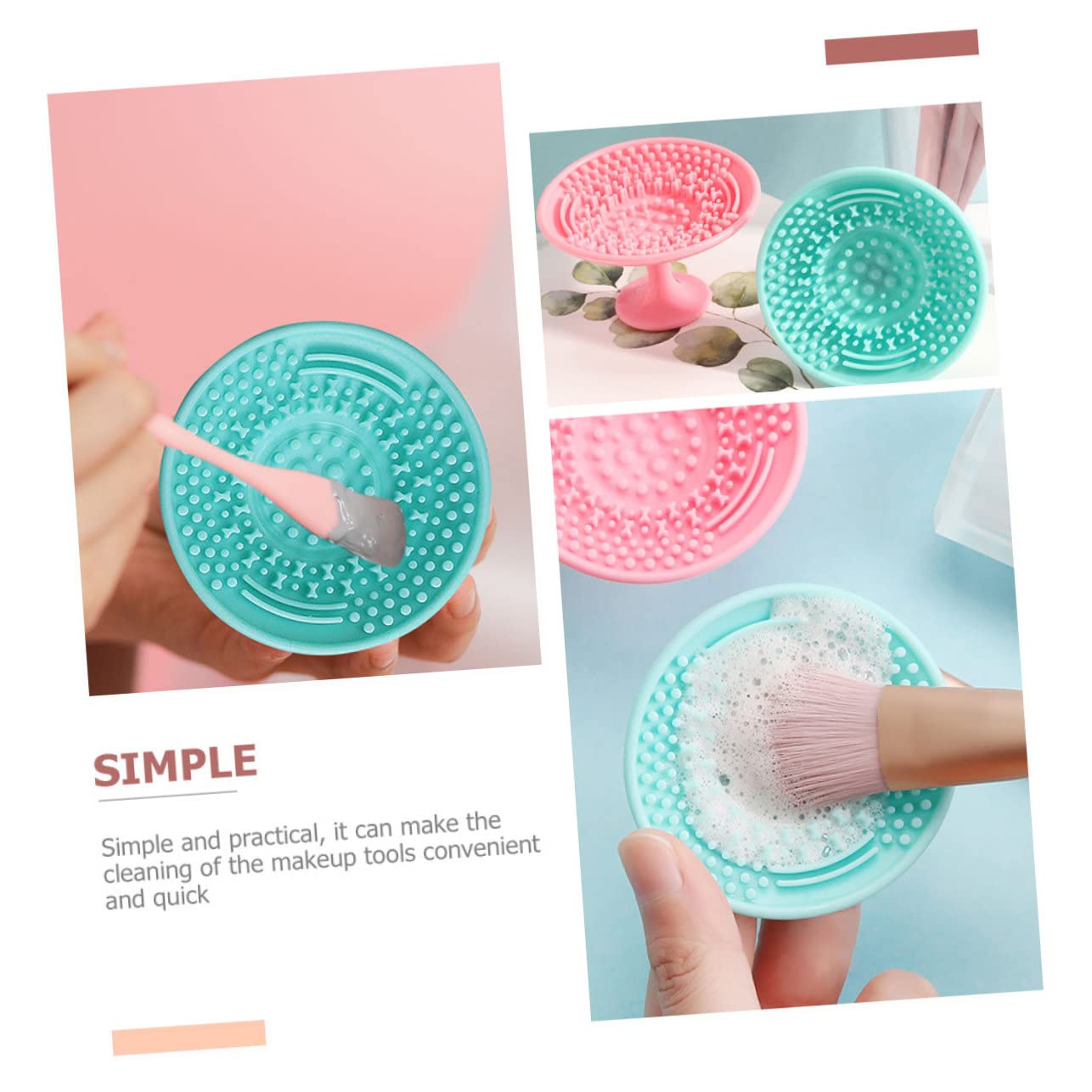 minkissy Pz Spugnetta Pennelli Di Bellezza Per Il Trucco Scrubber Per Pennelli Da Trucco Gadget Per Il Trucco Applicatore Di Trucco in Silicone Palmare Tampone Di Pulizia Gel Di Silice