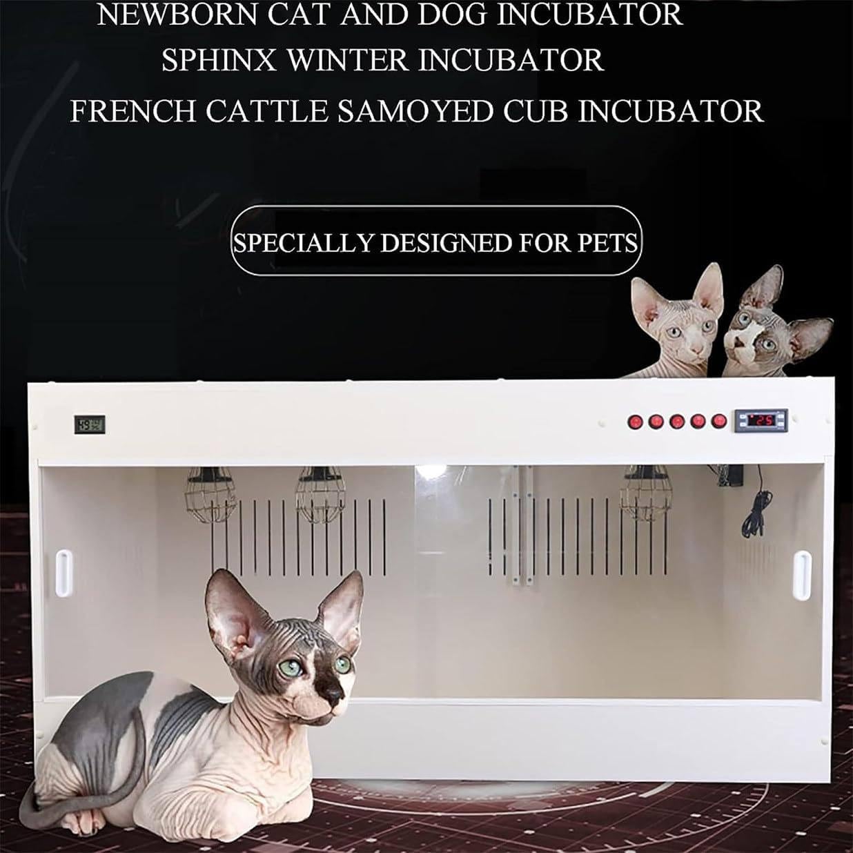 Incubadora grande para cachorros, guardería inteligente para perros y gatos, caja para mascotas recién nacidas con calentador, caja esencial para cachorros, gatitos y animales pequeños
