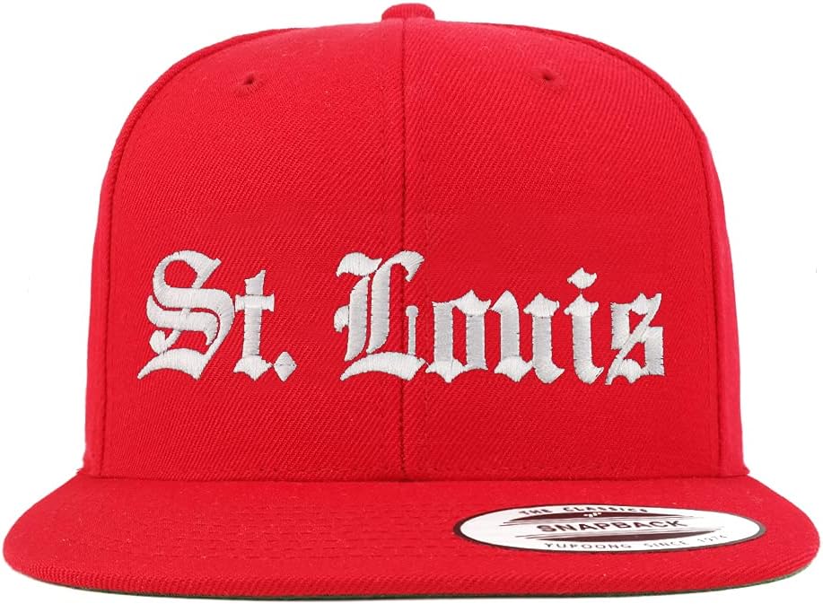 Trendy Apparel Shop St Louis Old English Embroidered Flatbill Baseball Snapback
