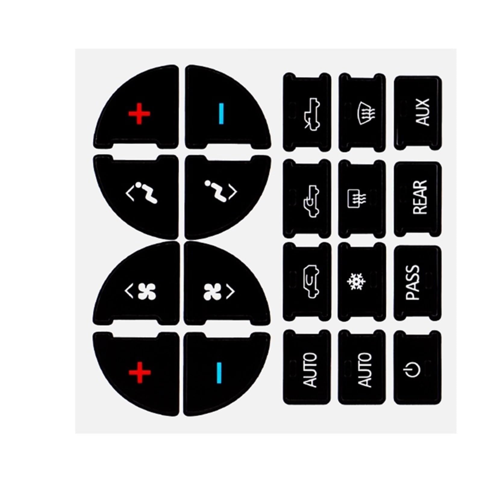 Switch Button Repair Stickers Compatible with GMC for Acadia SLE SLT for Denali 2006-2012 AC Control Climate Stereo Button Repair Stickers Car Accessories