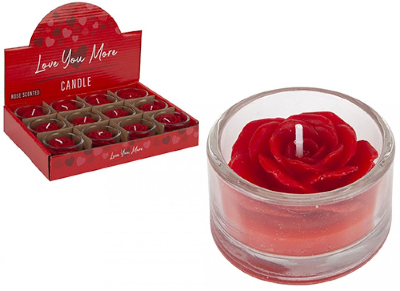RED Scented Rose Candle – Glass JAR for Romantic Dinners, Valentine’S, Weddings