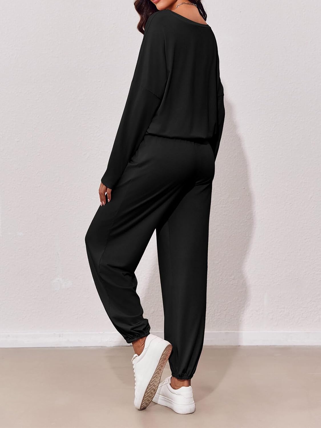 Imily Bela Womens 2 Piece Jogger Sets Loungewear Outfits Long Sleeve Drawstring Tops Elastic Waist Pants Lounge Set Tracksuit - Image 4