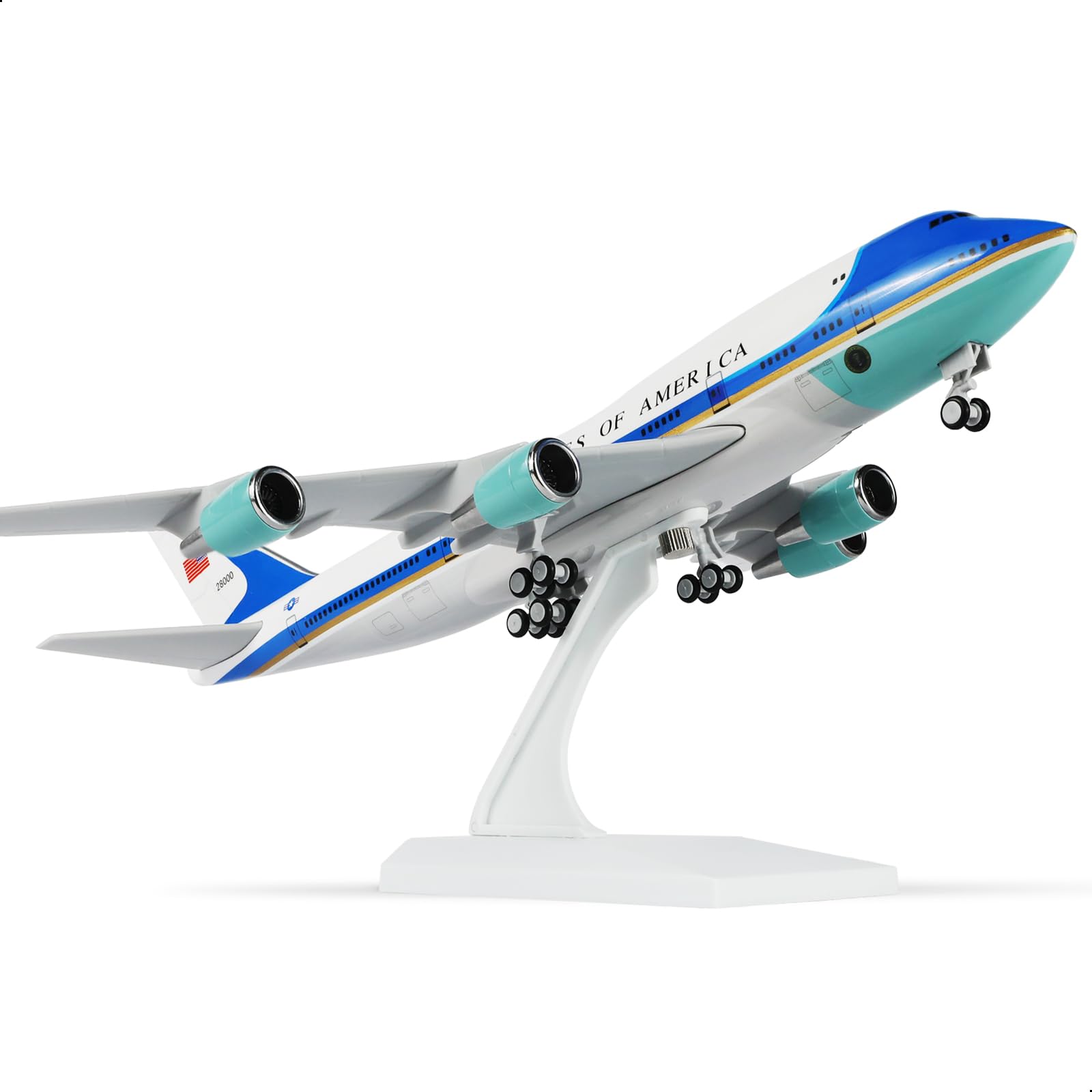 1/240 Air Force One 747 Modellflugzeug für Boeing 747 Modellflugzeug mit Ständer (12 Zoll Länge) Vorgefertigter Modellbausatz für Erwachsene - Kreative Geschenke aus der Luftfah