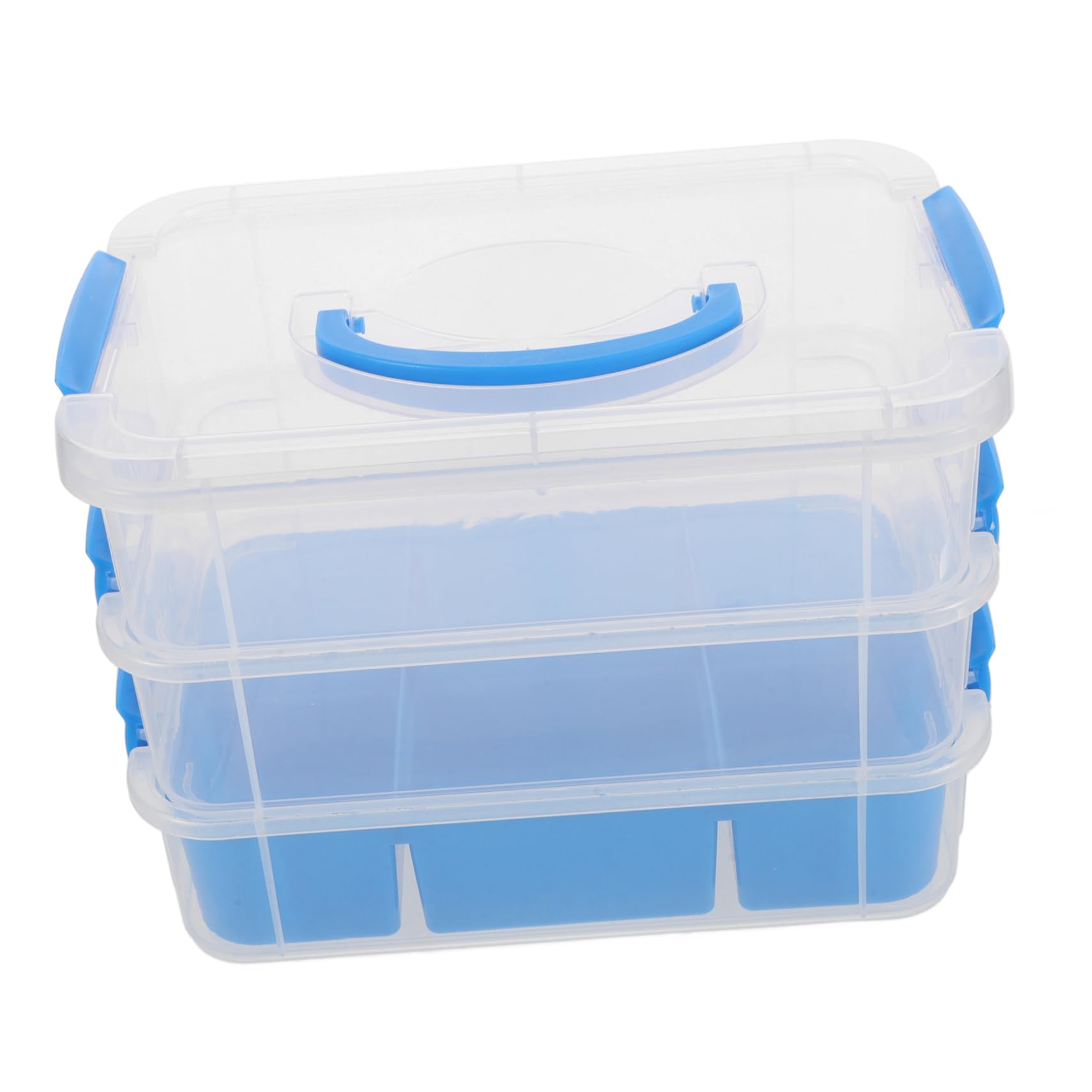 Artibetter Aufbewahrungsbox Organizer mit Kunststoff aus Deckel und Blauem Vielseitiger Stapelbare Mehreren Fächern für Spielzeug Kleinteile und Bastelmaterial im Büro oder Schule