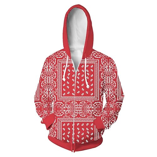 Black Bandana Hoodie for Men Women Bandanas Paisley Print Clothing