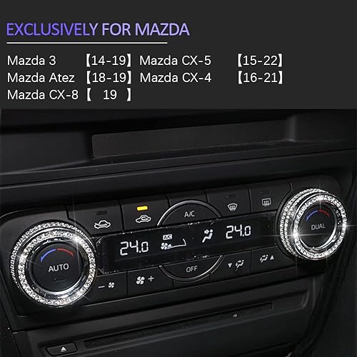Miniatura 7 de Accesorios brillantes para automóvil para aire acondicionado, perillas de aire acondicionado, tapas decorativas de cristal para control de aire