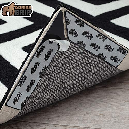 Gorilla Grip Premium Rug Corner and Side Grippers for Hard Floors, 8 Piece