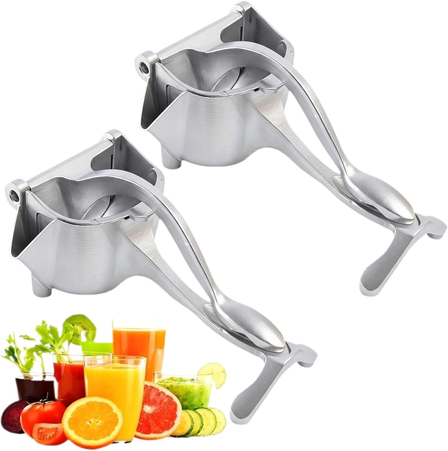 Aluminum Alloy Fresh Fruit Juice Extractor, Juice Squeezer Handheld, with Ergonomic Grip, Easy to Clean, Efficient Extraction for Citrus, Lime, Grapefruit, and Other Fruits (2 PCS)