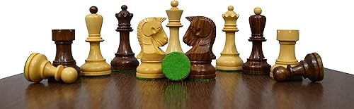 Juego de ajedrez de lujo - Ajedrez Dubrovnik de madera con tablero de ajedrez de palisandro dorado de 19 pulgadas | Tablero de notación algebraica |