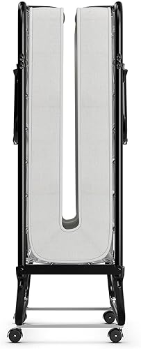 Miniatura 5 de DORTALA Cama plegable de metal plegable, cuna de colchón de espuma viscoelástica con marco de metal súper resistente y resistente, cama de invitados